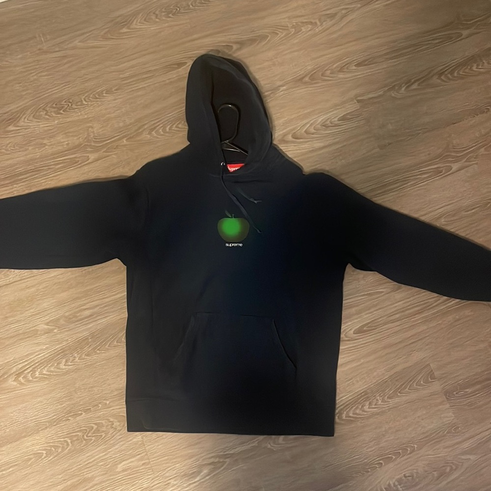 Supreme Navy Blue Apple Hooded Sweatshirt